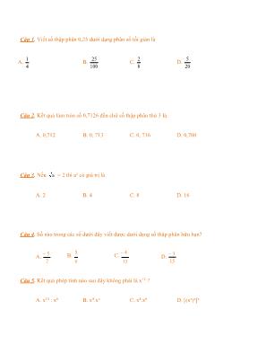 Đề thi học kì 1 môn Toán học 7
